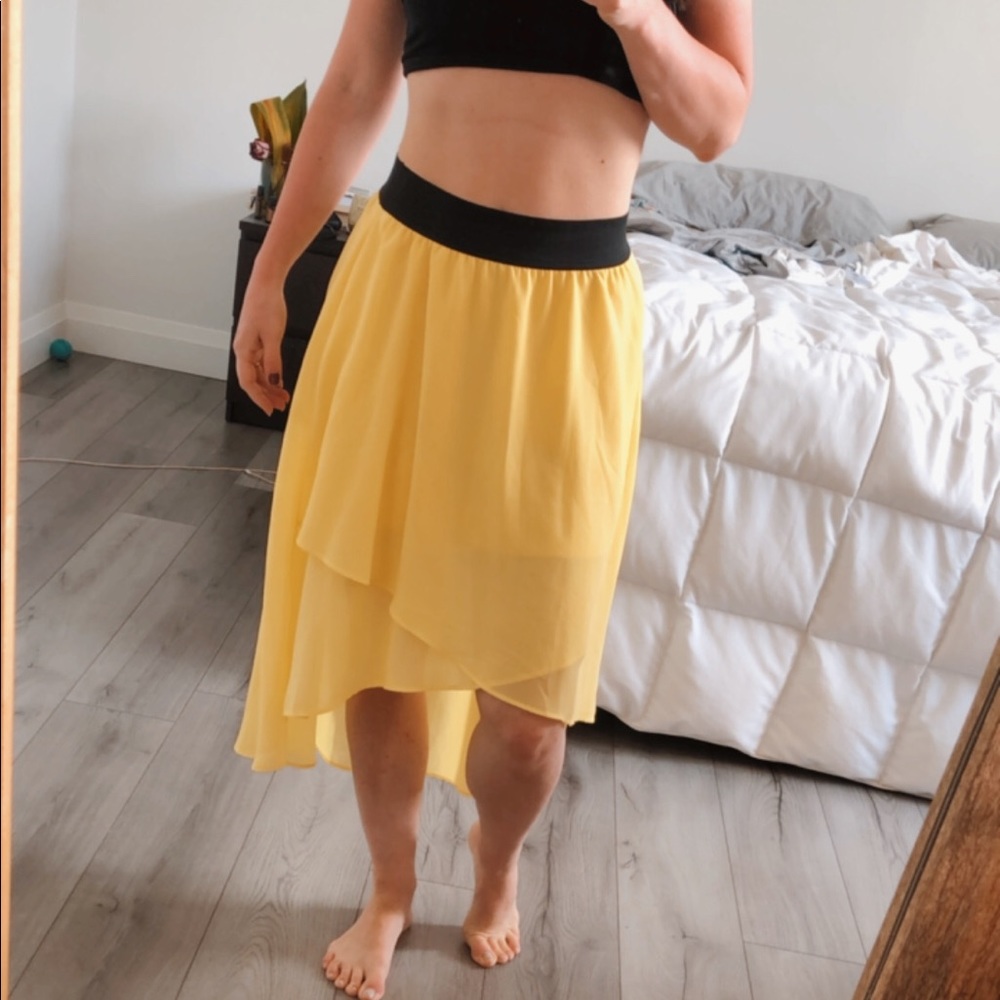 Yellow Guess High Low Skirt